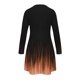 thumbnail image 4 of ICHUANYI Liquidación Vestido de manga larga para mujer con cuello redondo y estampado corto ICHUANYI WER202308257598, 4 of 4