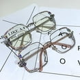 thumbnail image 4 of YCNYCHCHY Anti Blue Light Anti Radiation Computer Glasses Flat Light Frame No Degree Diamond Embellishment Small Face Trendy Sunglasses For Women, 4 of 9