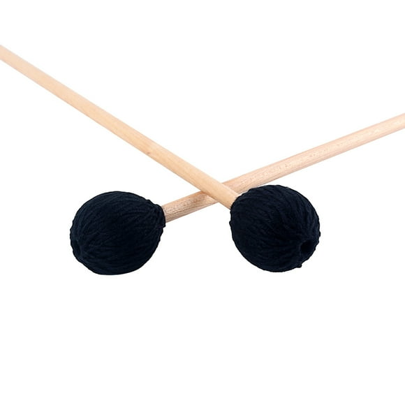 MERRYHAPY 2Pcs Bass Drum Mallet Hammer Wood for Drum Mallet Accessories Black