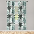 thumbnail image 3 of Ambesonne Floral Abstract Curtains, Lily Flowers Print, Pair of 28"x84", Dark Sea Green Dark Grey, 3 of 5