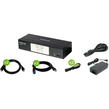 UPC: 0881317518934 | IOGEAR GCS1932H 2-Port 4K KVMP Switch with HDMI Connection  USB 3.0 Hub  and Audio (TAA)