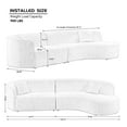 thumbnail image 2 of Home Theater Seating Modern Luxury Sofa With Chaise Soft Boucle Sofa Couches Upholstery Curved Sofa For Living Room Guest Room Office Bedroom, 2 of 9