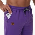 thumbnail image 2 of Yundobop Men's 9" Inseam Zipper Pocket Stretch Shorts Purple 34, 2 of 5