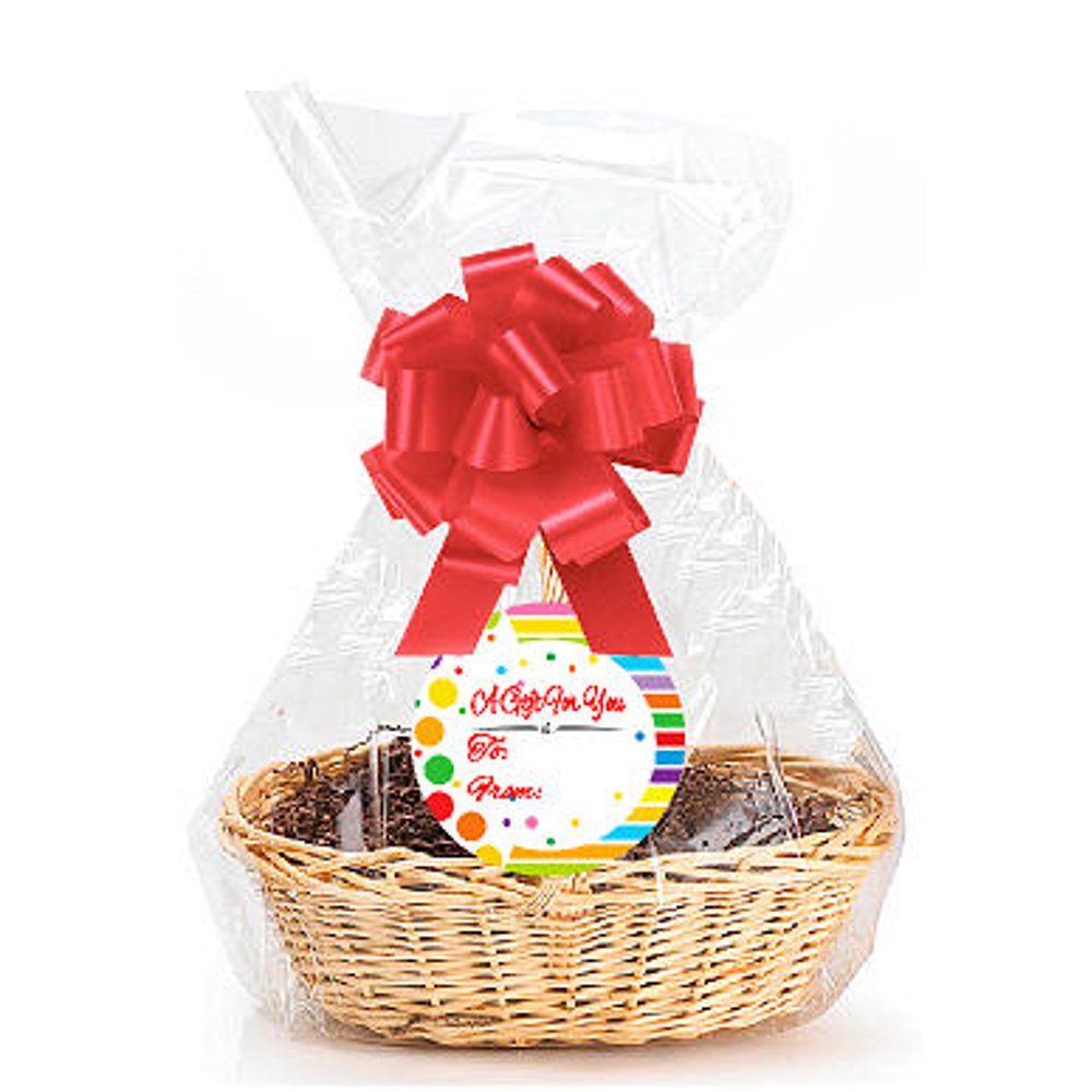 Rainbow 2Pack Designer Cello Bags / Tags / Bows Cellophane Gift Basket