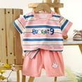 thumbnail image 2 of Ahuyic Summer Toddler Kids Shirt and Short Pants Set Boys Girls Solid Color Round Neck 2 Piece Outfits Casual Children's Set 6 Months White, 2 of 3
