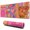 Bright Pioneer Flower, variant on Long Mouse Pads for Desk,Blue Geometric Striped Pattern Desk Mats on Top Of Desks, Desk Mouse Pad Extra Large with 3mm Non-Slip Base and Stitched Edge for Gaming,Office,Work,Home 31.5"x11.8"