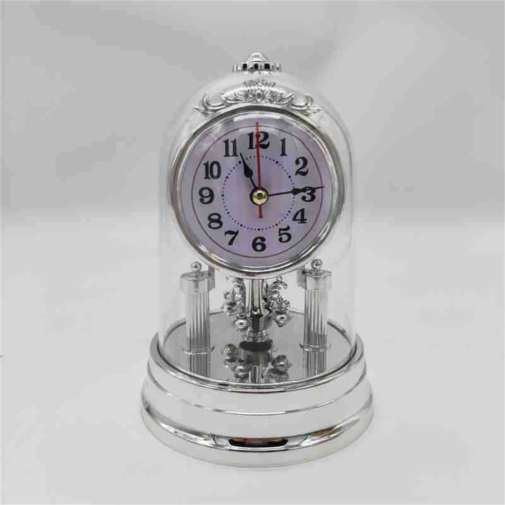 CIYISON Retro European Battery Operated Table Clock Desk Alarm Clock with Clear Clock Cover Desktops Mantel Clock Home Decors