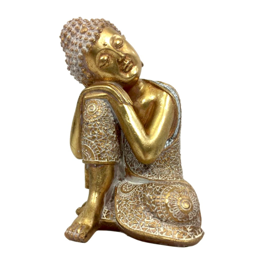 Big Sleeping Buddha Statue, Zen Buddha Figurine in Relaxed Pose, Indoor