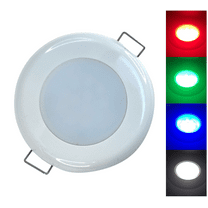 Pactrade Marine RV Boat Pontoon Red Green Blue White LED Courtesy Ceiling Light White Plastic Housing Glare Free Illumination Lens Energy Saving12V DC (Spring Flush Mount)