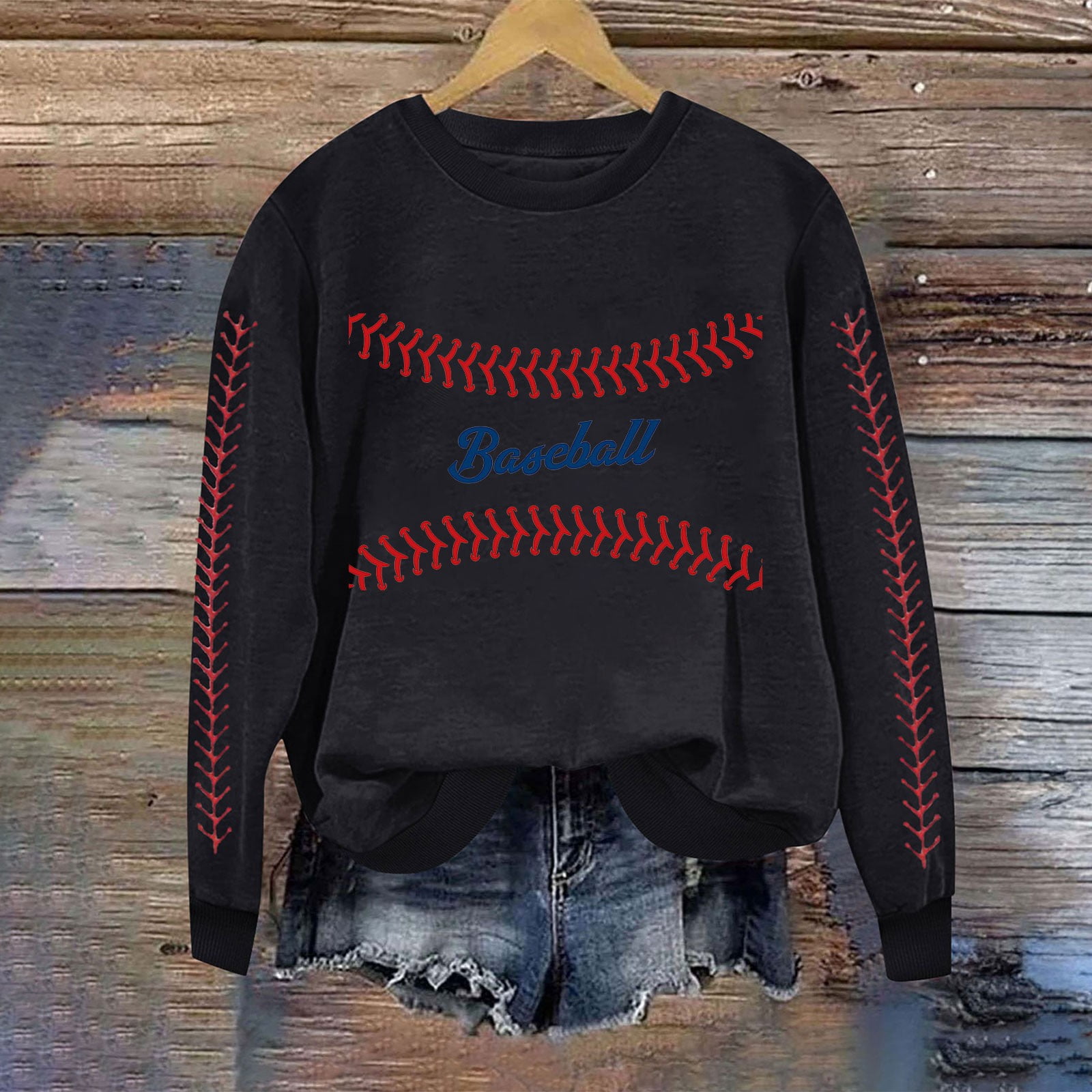 Game Day Baseball Sweatshirt for Women Long Sleeve Pullover Tops Casual Loose Crewneck Funny Baseball Mom Tunic Blouse