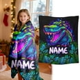 thumbnail image 2 of Personalised Dinosaur Blanket For Kids With Custom Name Soft Throw Lightweight Cozy Bedding Accessory For Bedroom Sofa Travel Sizing Options, 2 of 9
