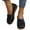 Black, variant on Women's Comfortable Dressy Slip-on Loafers Business Casual Work Shoes Office, Faux Leather Arch Support Round Toe Flats Shoes