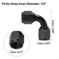 thumbnail image 3 of AN8 90 Degree Female Swivel Coupler Swivel Fuel Oil Hose End Fitting Adapter Connector for Car Black, 3 of 6