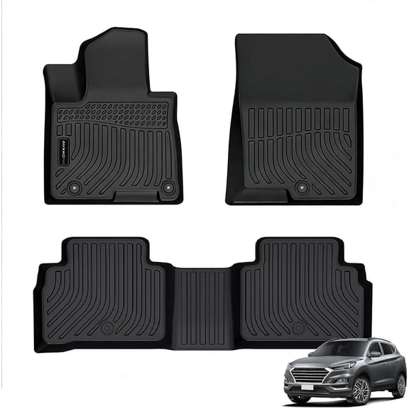 Auxko All Weather Floor Mats for 2022-2025 2026 Hyundai Tucson Gasoline TPE Liners Set Tucson Accessories All Season Guard Odorless Anti-Slip Floor Mats for 1st & 2nd Row