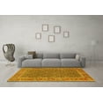 thumbnail image 3 of Ahgly Company Machine Washable Indoor Square Persian Yellow Traditional Area Rugs, 4' Square, 3 of 4
