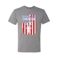 thumbnail image 2 of Wild Bobby, American by Birth Christian by The Grace of GOD Inspirational/Christian Men Premium Tri Blend Tee, Premium Heather, Large, 2 of 6