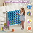 thumbnail image 3 of KORIMEFA Jumbo 4-to-Score Giant Game Set, 4 in 1 Row for Kids Adults, 3.5FT Tall Indoor & Outdoor Game Set with 42 Jumbo Rings & Quick-Release Slider, Perfect for Holiday Party Family Game, 3 of 10