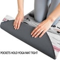 thumbnail image 3 of Pink Black Geometric Feather and Arrow Pattern Hot Yoga Mat Towel Non Slip for Hot Yoga - Quick-Drying Yoga Mat Cover with 4 Corner Pockets with Travel Bag - Hot Yoga Towel Non Slip 74"x26", 3 of 6