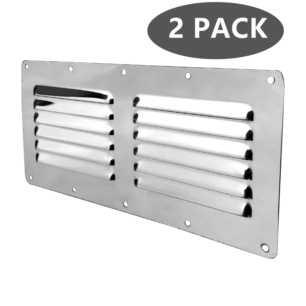 2 Pack Stainless Steel Stamped Louvered Vent Air Grill Cover