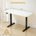 thumbnail image 3 of Costway 48" x 24" Electric Standing Desk with LED Display 2 Memory Height Settings for Home White+Black, 3 of 9