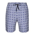 thumbnail image 3 of Balery Blue And White Porcelain Chinaware Traje de Baño Estilo Hawaiano para Hombre, Shorts de Secado Rápido con Bolsillos-Small, 3 of 6