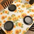 thumbnail image 4 of Serafina Home Autumn Thanksgiving Sunflower Fall Vinyl Flannel Backed Tablecloth - Rustic Farm Vinyl Tablecloth with Flannel Backing Reusable 70: Round, 4 of 6