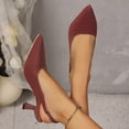 thumbnail image 5 of Dakaela Low Kittens Heels Women's Slingback Dressy Pumps Pointed Closed Toe Wedding Bride Prom Party Dress Sandals Shoes Size 6-10 Wine, 5 of 9