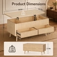 thumbnail image 2 of 40 in Lift Top Coffee Table with Storage Fluted Wood Coffee Table with Drawers & Hidden Compartment, Mid Century Modern Square Large Center Table for Living Room,Office, Reception, 2 of 10