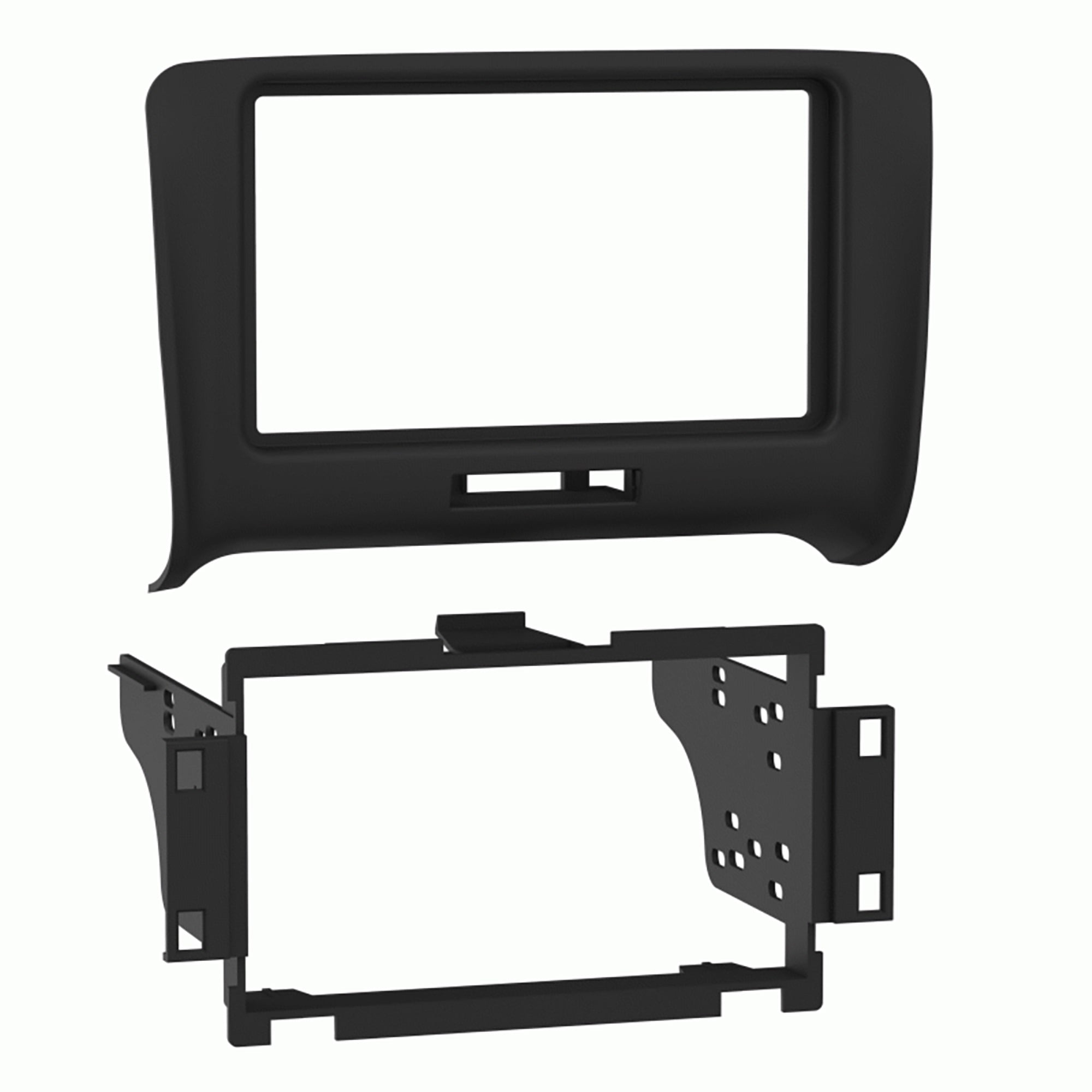 Metra 99-5821S Single or Double DIN Installation Dash Kit for 2010 Ford Fusion and Mercury Milan, Silver by Metra Double Din Dash Kit Metra 99-5821B Single Or Double DIN