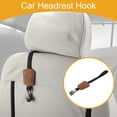 thumbnail image 2 of Unique Bargains 1 Pcs Universal Car Seat Headrest Hook for Most Car, SUV, Truck Car Seat Back Organizer Hooks Sturdy Faux Leather Metal Deep Brown 11.22"x1.89", 2 of 7