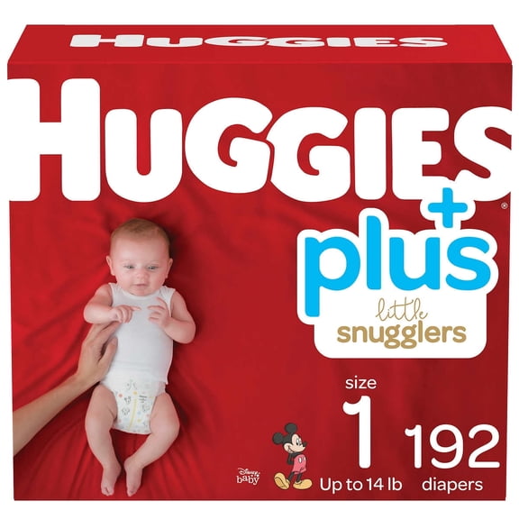 Huggies Plus Diapers Sizes 1 – 2 – One Color, 2 (12-18 lb/5-8 kg)