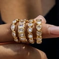 thumbnail image 2 of Love Titanium Steel Ring For Women Geometric Shape Stainless Steel Jewelry Non-Fading Light Luxury Electroplating Size 6 7 8, 2 of 5