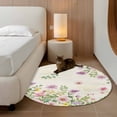 thumbnail image 3 of Round Area Rug 3 Ft, Pink Purple Flower Washable Non-Slip Circle Carpet for Living Room/Bedroom, Spring Vintage Country Floral Leaf Plant Low-Profile Small Floor Mats Collection Rugs for Indoor, 3 of 7