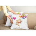 thumbnail image 2 of Ambesonne Colorful Throw Pillow Cover 2 Pack, Teddy Bear with Baloon, 20", Multicolor, 2 of 7