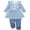 C-Blue (NO Headband), variant on ENFLASH Kids Toddler Girls Clothing Set Long Sleeve Top With Ruffle Hem ＋Floral Print Pants 3 Pcs Infant Fall Outfits Set