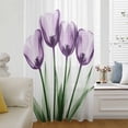 thumbnail image 6 of Purple Tulip Floral Sheer Curtains 108" Extra Long, Farmhouse Elegant Botanical Flowers Light Filering Curtains, Privacy Drapes Simi Floor to Veiling Curtain for Living Room Large Window Treatment, 6 of 9