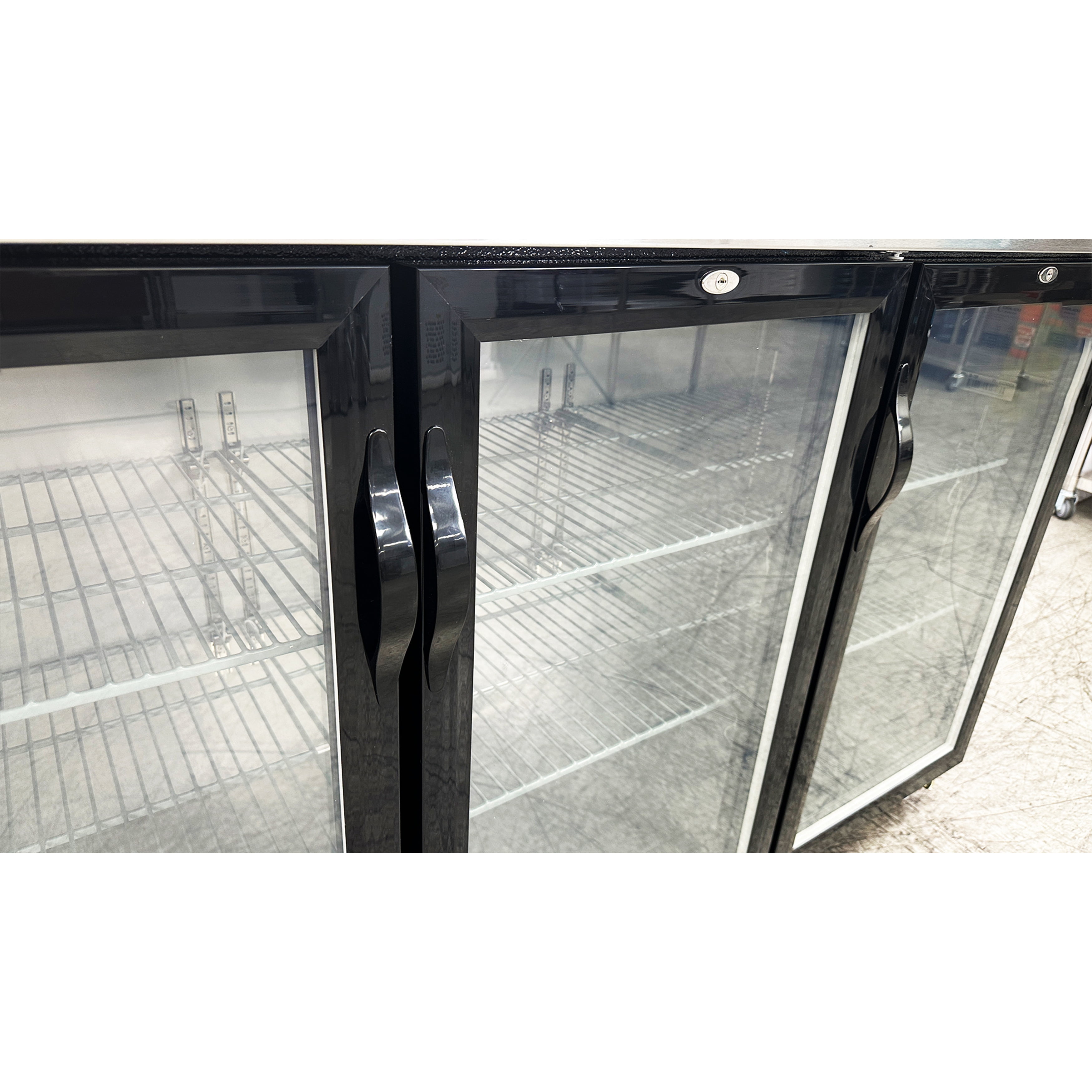 72 in. 3 Glass Door Commercial Back Bar Cooler, 19.5 Cu.Ft Beer Fridge, Under Counter Refrigerator