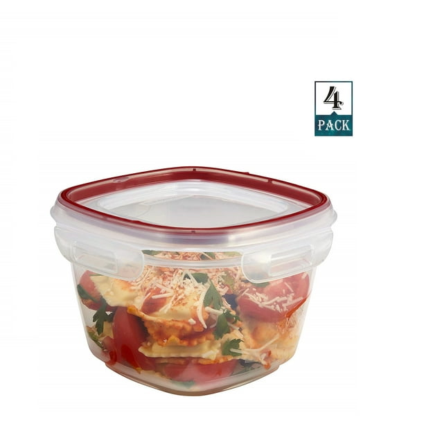 Rubbermaid Lock Its 7 Cup Square Food Storage Container With Lid (Pack