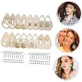 thumbnail image 3 of 1 juego con kit de ganchos en blanco para manualidades, pendientes, saltos, ganchos huecos, pendientes, colgantes, material recortado, espacios en blanco para colgar, anillos de girasol, joyería, anil, 3 of 4