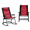 Red, variant on Oversized Folding Rocking Camping Chair Set of 2, Padded Outdoor Rockers with High Back and Armrests, Portable Outdoor Patio Chairs with Steel Frame for Garden, Porch, Lawn, Navy Blue