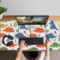 thumbnail image 4 of Long Mouse Pads for Desk,Colorful Dinosaur and Flower Pattern Desk Mats on Top Of Desks, Desk Mouse Pad Extra Large with 3mm Non-Slip Base and Stitched Edge for Gaming,Office,Work,Home 47.3"x23.6", 4 of 6