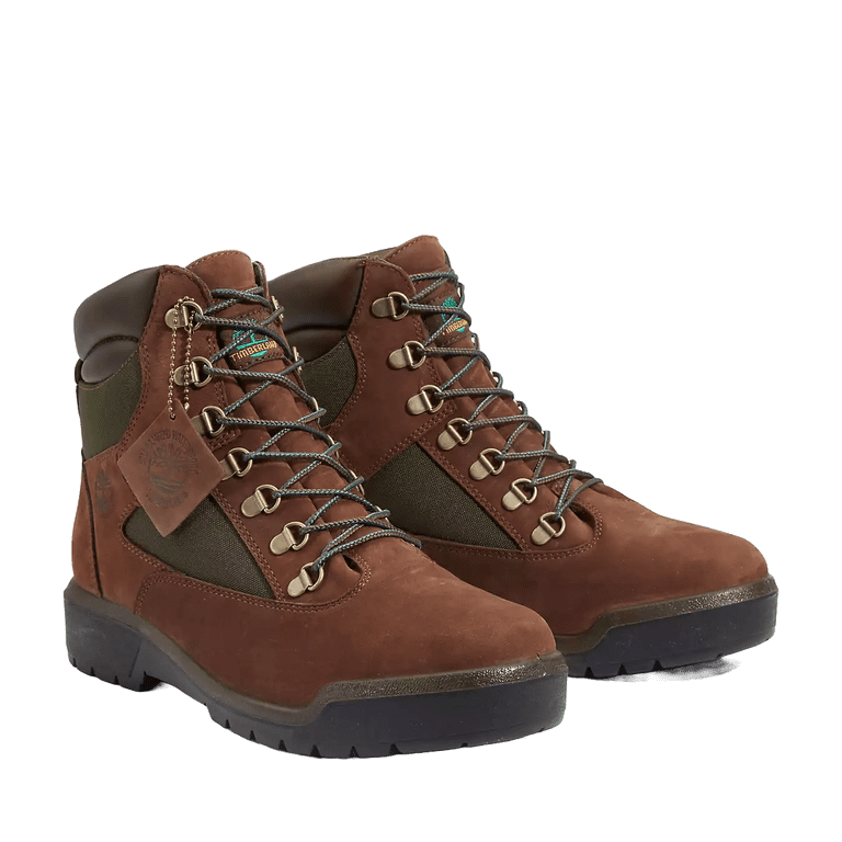 Timberland フィールドブーツ Timberland 6 Inch Waterproof Field Boot Dark Brown Nubuck TB