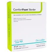 ComfortFoam Border Foam Dressing 4 x 4 Square With Border Waterproof Backing 00317E 10 per Box