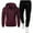 Wine, variant on Brondbend Mens Sweat Suit Men Track Suits 2 Piece Set Long Sleeve Hoodie with Zipper Multiple Pockets Sweatshirt and Sweatpants Tracksuits Loose Fit Fall Winter Gym Workout Suits,Black