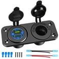 thumbnail image 4 of Nilight Dual USB QC 3.0 USB Charger and Cigarette Lighter Power Socket Pre-Wired, Black, 4 of 8
