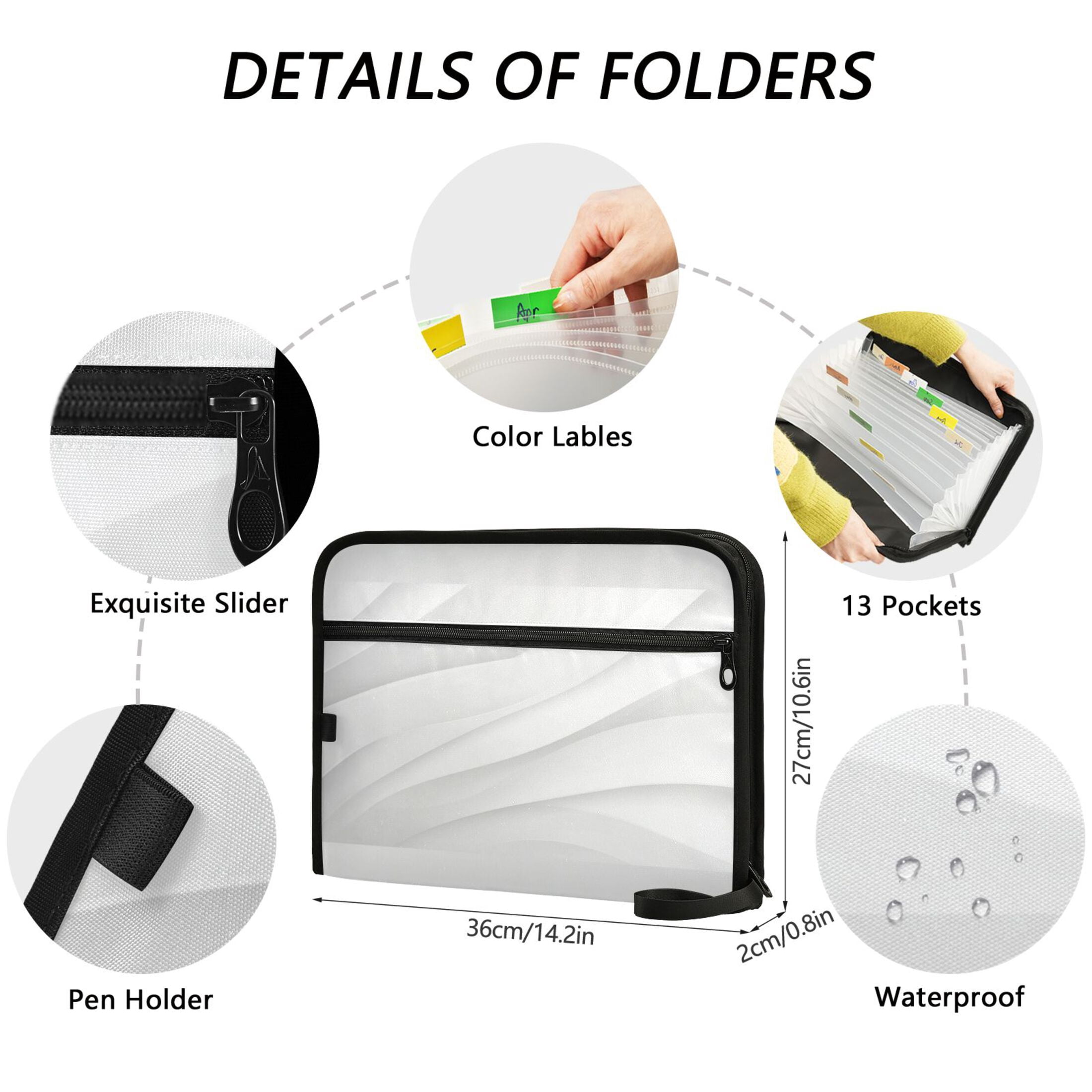 Expandable Folder with Colored Tabs, Desktop Folding Folder for Organizing Files by Category, with 13 Pockets, Suitable for Office Use Visual Storytelling