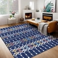 thumbnail image 2 of HOMERRY Rug 6' x 9' Area Rug for Living Room Boho Abstract Geometric Washable Bedroom Non-Slip Carpet for Home Decor, Navy Blue, 2 of 6