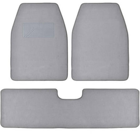 BDK Carpeted Floor Mats 3-Piece Full Set for Car SUV, Van and Truck
