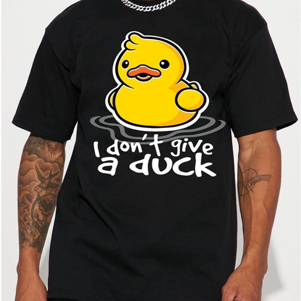 Camisetas Casuales De Manga Corta Con Cuello Redondo Y Estampado De Pato "I Don't Give A Duck" Para Hombre Para Verano