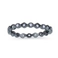 thumbnail image 2 of Black Tone, Simulated Cubic Zirconia Size-6 Full Eternity Stackable Ring Wedding Band 925 Sterling Silver, 2 of 7